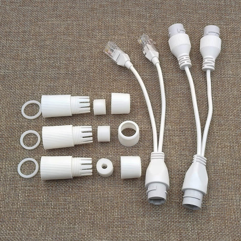 Ethernet PoE Splitter Combiner Adapter, BesCable Outdoor Waterproof RJ45 Converter Kit for IP Camera, 2 Sets