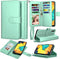 Takfox Wallet Case for Samsung Galaxy A50, PU Leather with 9 Card Slots, Folio Flip Magnetic Detachable Case (Turquoise)