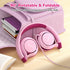 EarFun S1 Kids Headphones, Foldable Wired On-Ear Headphones with 85dB Volume Limit for School, Travel, Pink