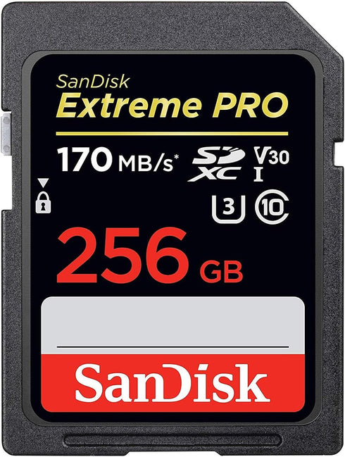 SanDisk Extreme Pro 256GB SDXC Card Bundle with (1) Everything But Stromboli 3.0 Reader for Canon EOS R5, R6 Class 10