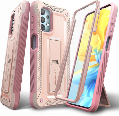 Samsung Galaxy A32 5G Case - Pink with Built-in Screen Protector, Kickstand & Ultimate Drop Protection.