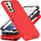 Samsung Galaxy S21 Plus Case with 2Pcs Self Healing TPU Screen & Camera Lens Protectors - Military Grade Red/Black