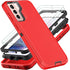 Samsung Galaxy S21 Plus Case with 2Pcs Self Healing TPU Screen & Camera Lens Protectors - Military Grade Red/Black