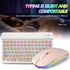 Bluetooth Keyboard and Mouse Combo for iPad - Rechargeable Wireless Keyboard & Mouse with 7-Color Backlit Compatible with iPad 9th/8th Gen, iPad Pro/Air/Mini, iPhone14/13/12 Pro, Round Keys Pink