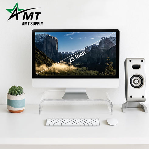 Clear Acrylic Monitor Riser for Home Office - AMT Premium Design
