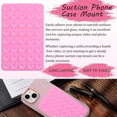 ZHLKHIOP 8 Pack Silicone Suction Cup Phone Grip, Klearlook Silicone Suction Cup Phone Case, Magnetic, for Secure Hold