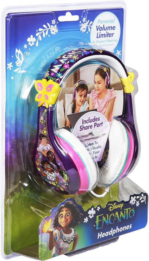 eKids Disney Encanto Headphones for Kids, Wired Headphones with Headphone Splitter