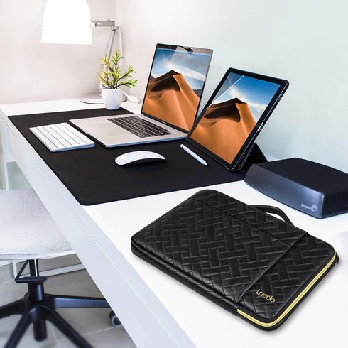 Lacdo 360° Protective Laptop Sleeve Case for 14 Inch HP Lenovo Dell ASUS Acer Chromebook, Elegant Black