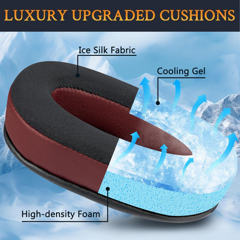 SOULWIT Cooling Gel Earpads Replacement for Logitech G Pro, G Pro X, G Prox 2, G Pro X SE Headphones - Burgundy