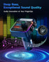 Nulaxy 54W Bluetooth 5.3 Car Adapter with 4 Charging Ports, Wireless FM Transmitter with Deep Bass Player & LED Backlit