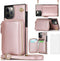 Asuwish iPhone 12 Pro Max Wallet Case: Leather Flip Cover with Zipper Card Holder, Screen Protector, Stand - Rose Gold.