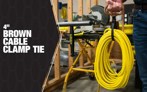 Southwire CLPT04 4-Inch Adjustable Heavy Duty Clamp Tie with Rotating Handle; Reusable Zip Down Cable