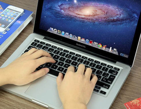 XSKN Spanish Language Silicone Keyboard Skin Cover for MacBook Air 13 & Pro 13 15 17 inch (Black)