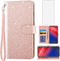 Asuwish Phone Case for Moto Z4/Moto Z 4 Play/MotoZ4 Force with Tempered Glass Screen Protector and Glitter Wallet Cover