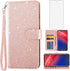 Asuwish Phone Case for Moto Z4/Moto Z 4 Play/MotoZ4 Force with Tempered Glass Screen Protector and Glitter Wallet Cover