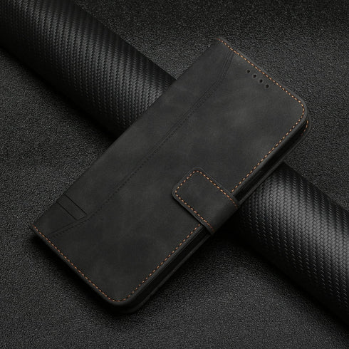 Motorola Moto E13 Wallet Case, Cute PU Leather with Magnetic Kickstand & 3 Card Slots - HX3 Smile Black Protective Case.