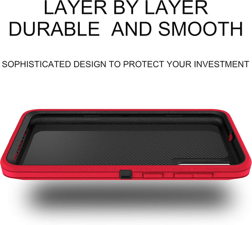 MXX Heavy Duty Case for Samsung Galaxy A50, Tough Drop Protection (No Screen Protector), Red, A50s/A30s Compatible