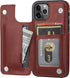 Wallet Case for iPhone 12 Pro/12, Slim Protective Case with Card Holder, Premium PU Leather with Screen Protector