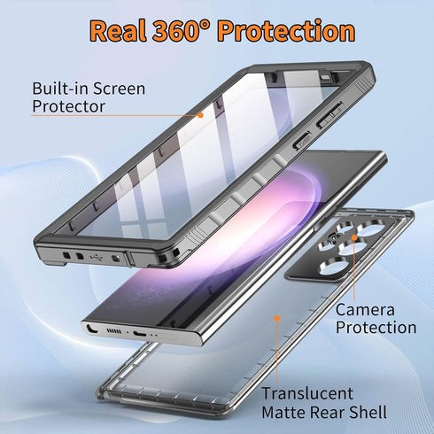 Cozycase Waterproof Case for Samsung Galaxy S23 Ultra - 360 Heavy Duty Full Body Protection, Shockproof, Dustproof,