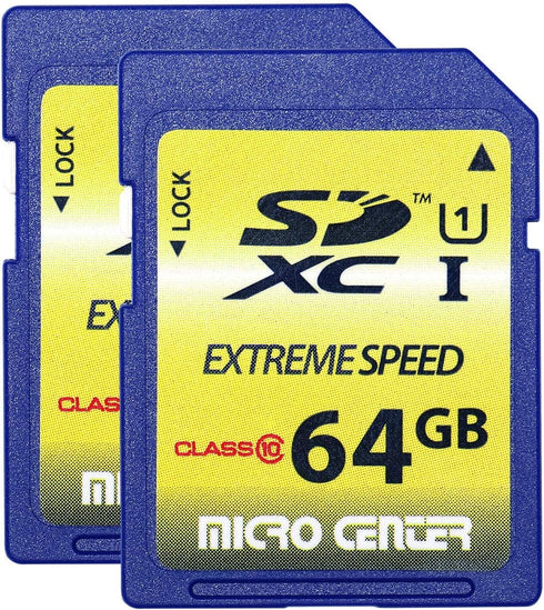 INLAND 64GB Class 10 SDXC Flash Memory Card, Full Size SD Chip, USH-I U1, Trail Camera by Micro Center (2 Pack)