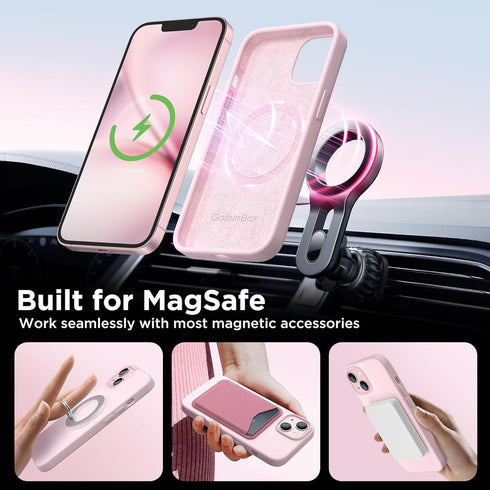 GolbinBox 13 14 6.1 inch, Magnetic for iPhone Case & iPhone Case, Compatible with MagSafe, [Soft Anti-Scratch