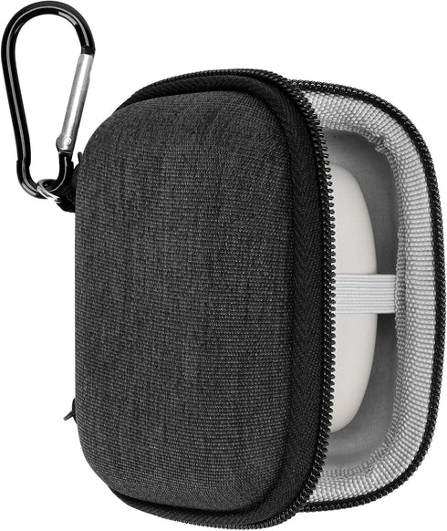 Geekria Shield Earbuds Case for Sony WF-1000XM6, LinkBuds, Hard Shell Travel Bag with Carabiner (Dark Grey)