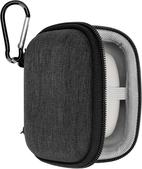 Geekria Shield Earbuds Case for Sony WF-1000XM6, LinkBuds, Hard Shell Travel Bag with Carabiner (Dark Grey)