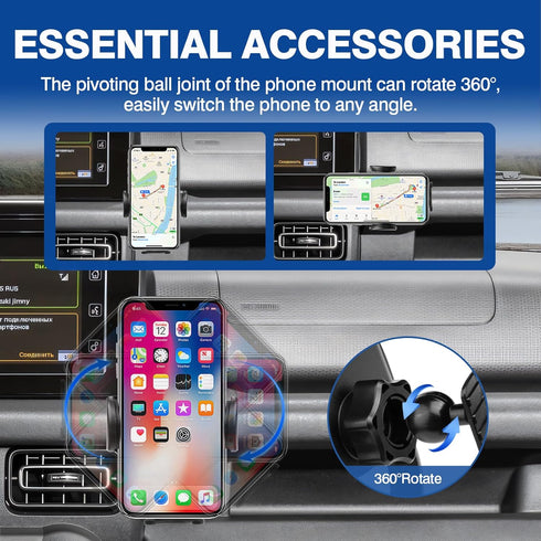 Autorder Car Phone Holder for 2019-2025 Suzuki Jimny, 360 Degree Rotation Phone Mount