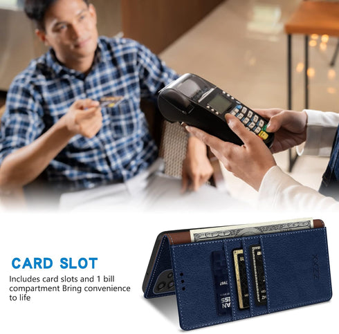 ZZXX Samsung Galaxy A53 5G Wallet Case, RFID Blocking Card Slot, Magnetic Leather Flip Fold Cover