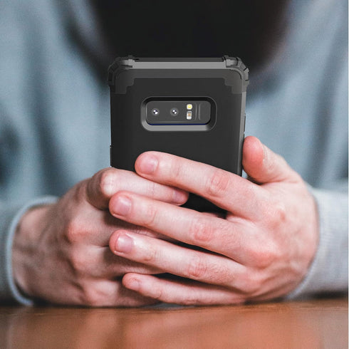 IDweel for Galaxy Note 8 Case, 3 in 1 Shockproof Slim Hybrid Heavy Duty Protection Hard PC Cover (Black)