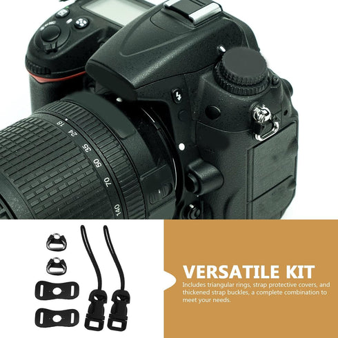 DECORNIJIA Set Camera Strap Connectors and Triangle Split Rings Replacement with Leather Protector Covers and Thick