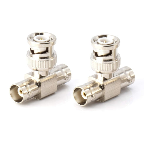 THE CIMPLE CO BNC T Adapter - T-Shaped Coax Splitter, 1 Male to 2 Female Ports - 4 Pack