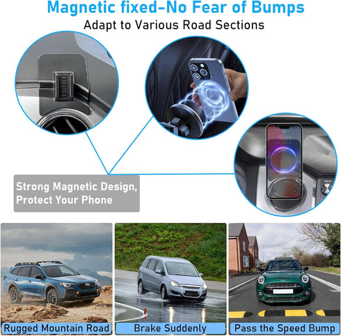 Phone Holder Compatible with Toyota Tundra 2017-2021, 2nd Gen Magnetic Air Vent Mount, 360° Rotation Dashboard Stand