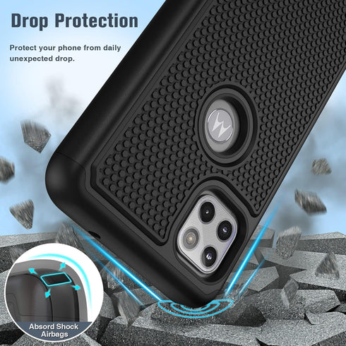 BNIUT Dual Layer Heavy Duty Case for Motorola One 5G Ace: Rugged, Shockproof, Non-Slip, Military Protection - 6.7"