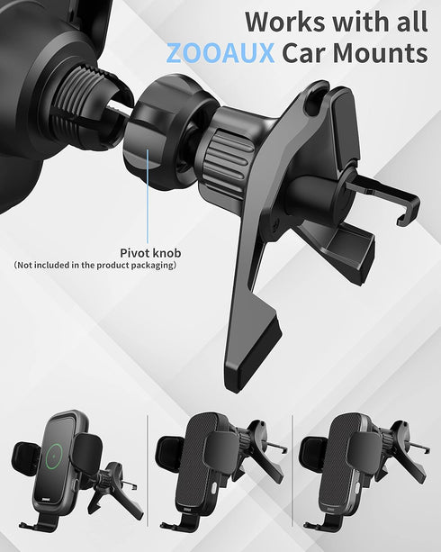 ZOOAUX Universal Air Vent Clip for Wireless Car Charger & Mount, Ultra Strong Anti-Shake Grip for Most Car Phone Holders