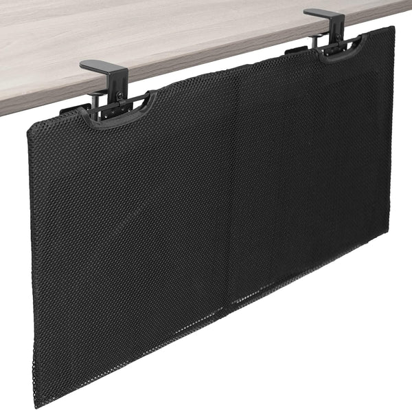 VIVO 30 Inch Clamp-on Privacy and Cable Management Organizer Sleeve, Wire Hider Kit Panel System, Desk Skirt (Black)