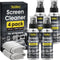 Screen Cleaner Spray 16oz (4oz x 4 Pack) - TV, Computer, Car Screen Cleaner with 2 Microfiber Cloths for Electronics