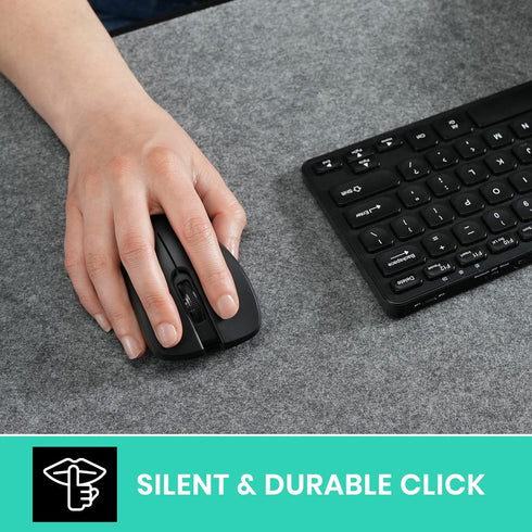 Perixx PERIMICE-621B Wireless Mouse, Silent Click, Ergo Design, Compatible with Desktop and Laptop PC