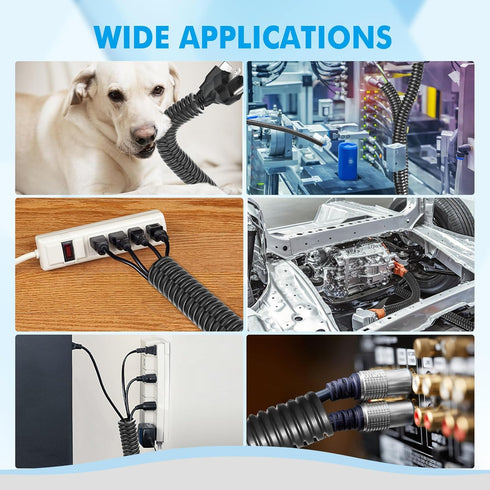 wevsuipo 1/2" 125 Automotive Wire Loom Flame Retardant Split Wire Loom Tubing Assortment Wiring Loom Kit Plastic Cover