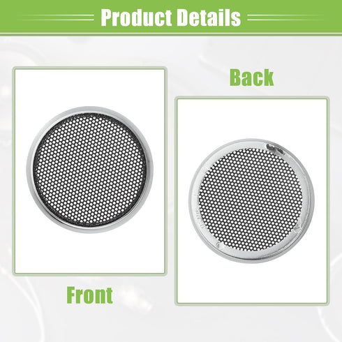 ACROPIX Universal 1.5" Round Car Speaker Grills Cover Mesh - Silver Tone Protector Case for Audio Speaker - Pack of 4