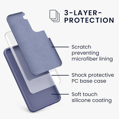 kwmobile TPU Silicone Case for Samsung Galaxy S22 - Soft Finish Phone Cover in Matte Lavender Grey