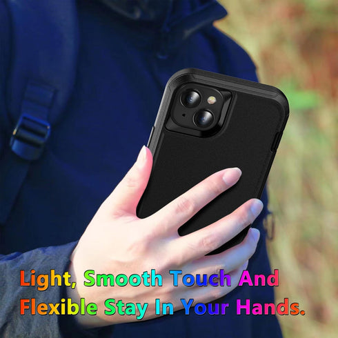 MXX Heavy Duty Case for iPhone 15 Plus (6.7", 2023) - Shockproof, Dustproof, with Tempered Glass & Camera Lens