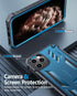 FNTCASE iPhone 11 Pro Max Case: Heavy Duty Blue Shockproof Dual Layer with Kickstand - Military Grade Protection.