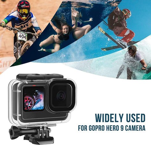 SHOOT 60M/196FT Waterproof Case Kit for Gopro Hero 12/11/10/9 Black, Diving Protective Housing Shell with Screen