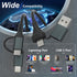 USB-C and Lightning Cable 4 in 1 Combo - MFi Certified Coiled iPhone Charger Cord for Apple Carplay & Android Auto
