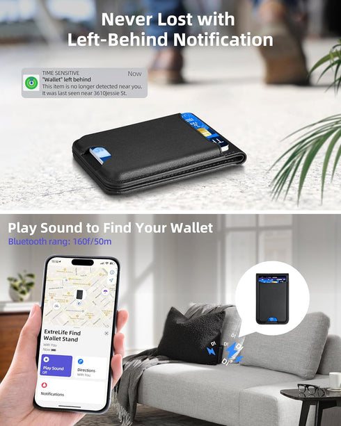 Magsafe Wallet for iPhone 16/15/14/13/12 Series, Strongest Magnetic Wallet with Adjustable Stand, 6 Cards Holder, Vegan