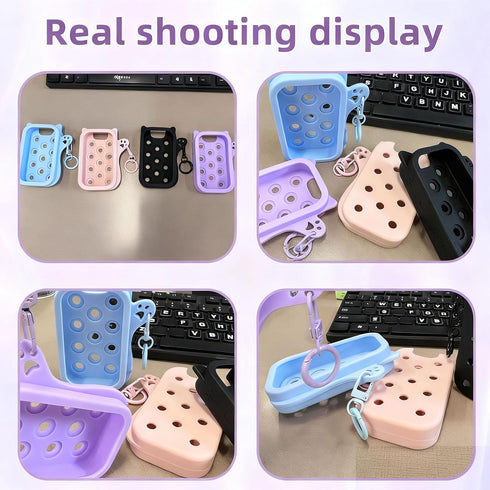 TARSHYRY 1 OZ/30 mL (4pcs Set) Silicone Hand Sanitizer Spray Case with Keychain, Cute Protective Holder Cover