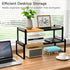 Solcasaco Expandable Desk Shelf Organizer, Sturdy Bamboo Desktop Riser for Monitor, Laptop & Office Storage, Modern