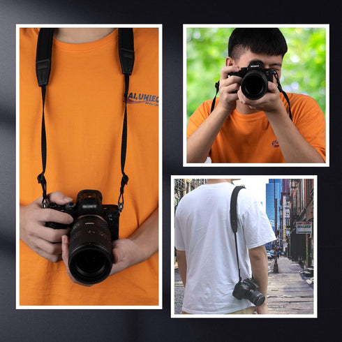 Mirrorless Camera Neck Strap Shoulder Belt for Sony ZV-E10, A7C, A6600, A6500, A6400, A7 IV, Black