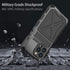 iPhone 14 Plus Metal Bumper Case, Military Rugged Heavy Duty Armor Defender with Built-in Gorilla Glass (Black)